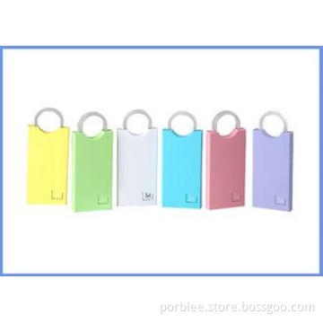 Yellow or white 5000mAh ABS Slim Power Bank with flashlight